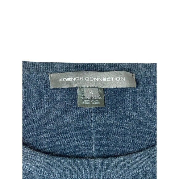 French Connection soft boatneck seam front sweater tunic Sz S Blue - Picture 3 of 6